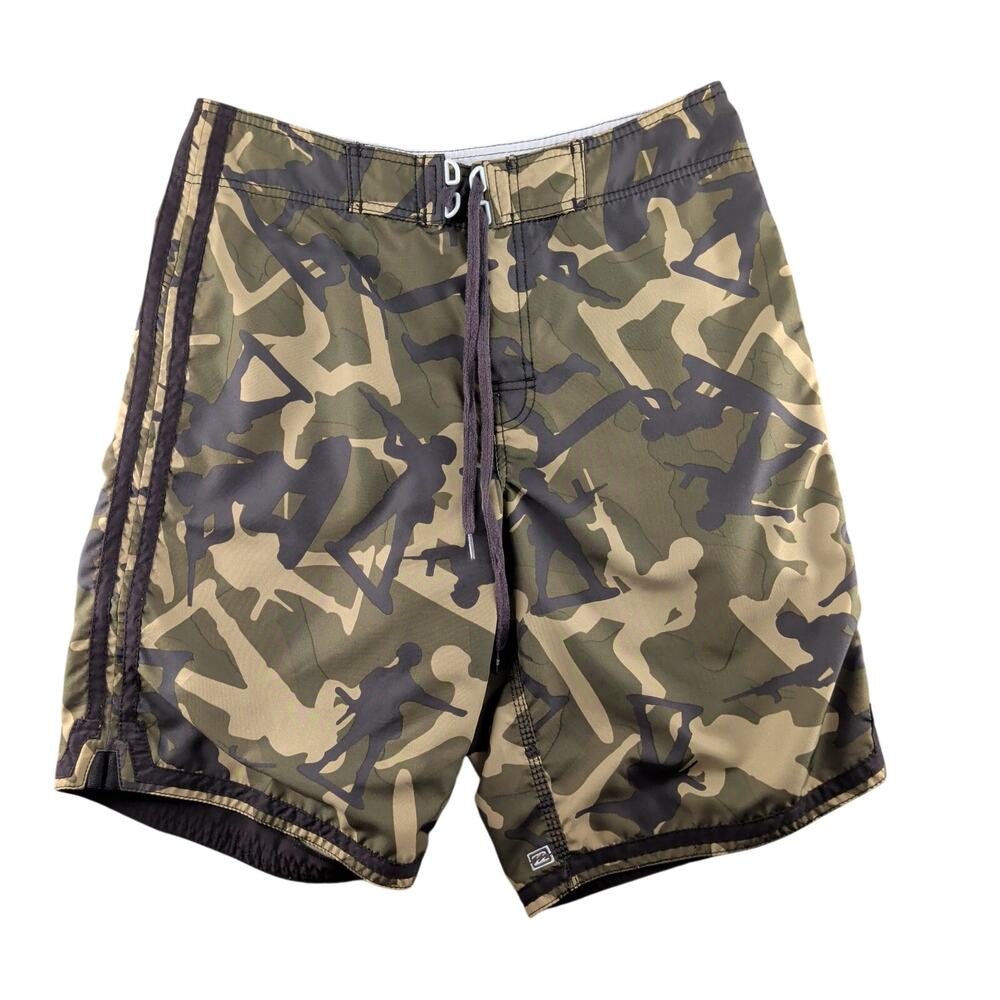 Vintage 90s Billabong Board Shorts Men's 33 Camo Y2K Surf Trunks Skater Beach